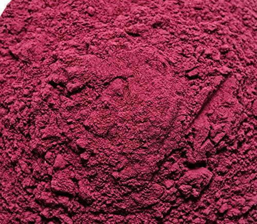 Texture de poudre de fleurs d'hibiscus BIO, couleur vive pour recettes et soins naturels, sachet de 250g.